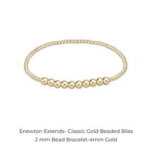 NWT Enewton Extends Classic Gold Beaded Bliss 2mm Bead Bracelet - 4mm Go…
